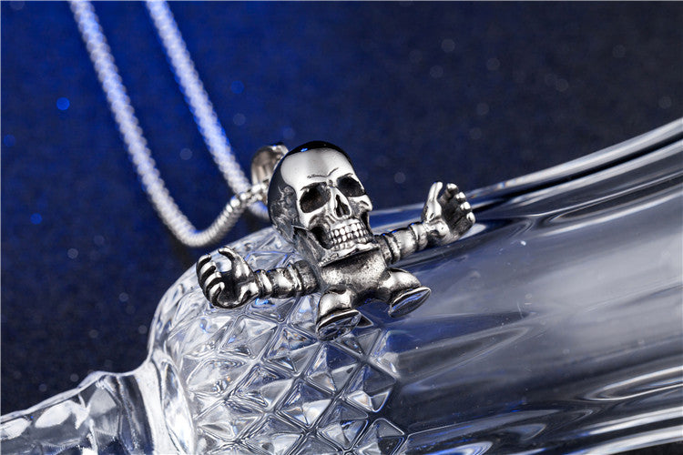 Kid Skull Titanium Steel Pendant Necklace