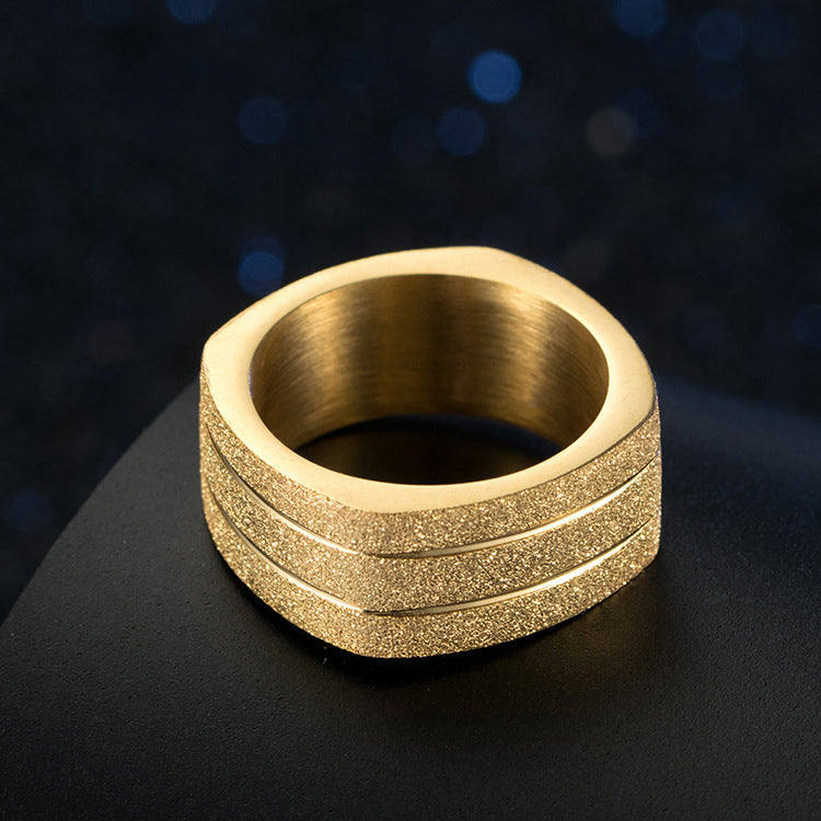 E-commerce Supply Pearl Sand Black Men's Titanium Steel Ring