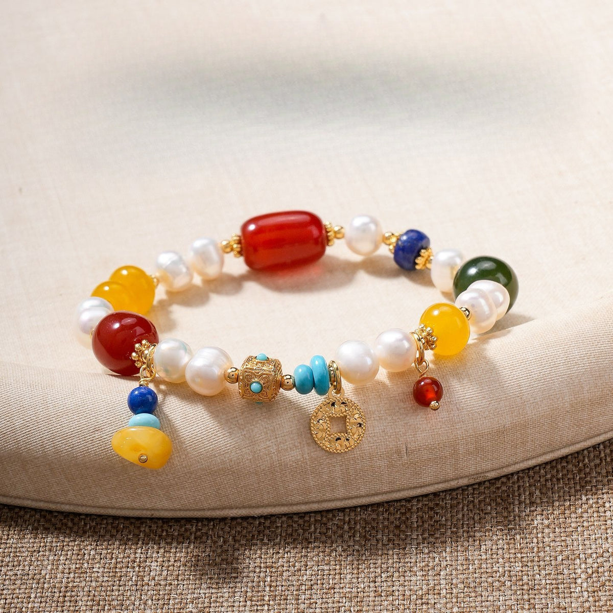 Freshwater Pearl Agate Pearl Bracelet