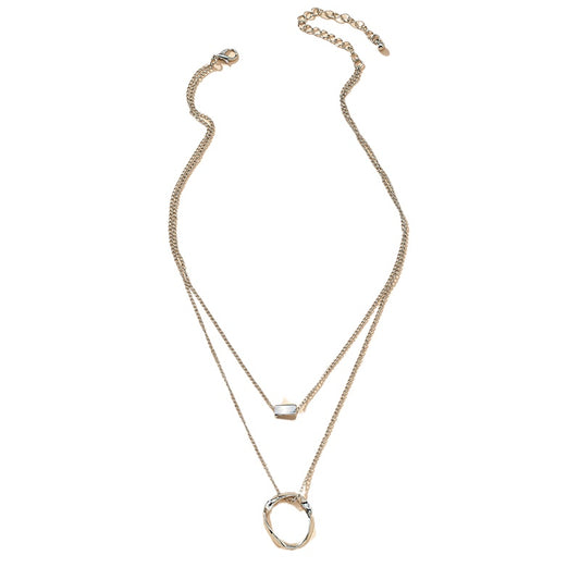 European and American Trendy Double-Layer Metal Pendant Necklaces - Vienna Verve Collection