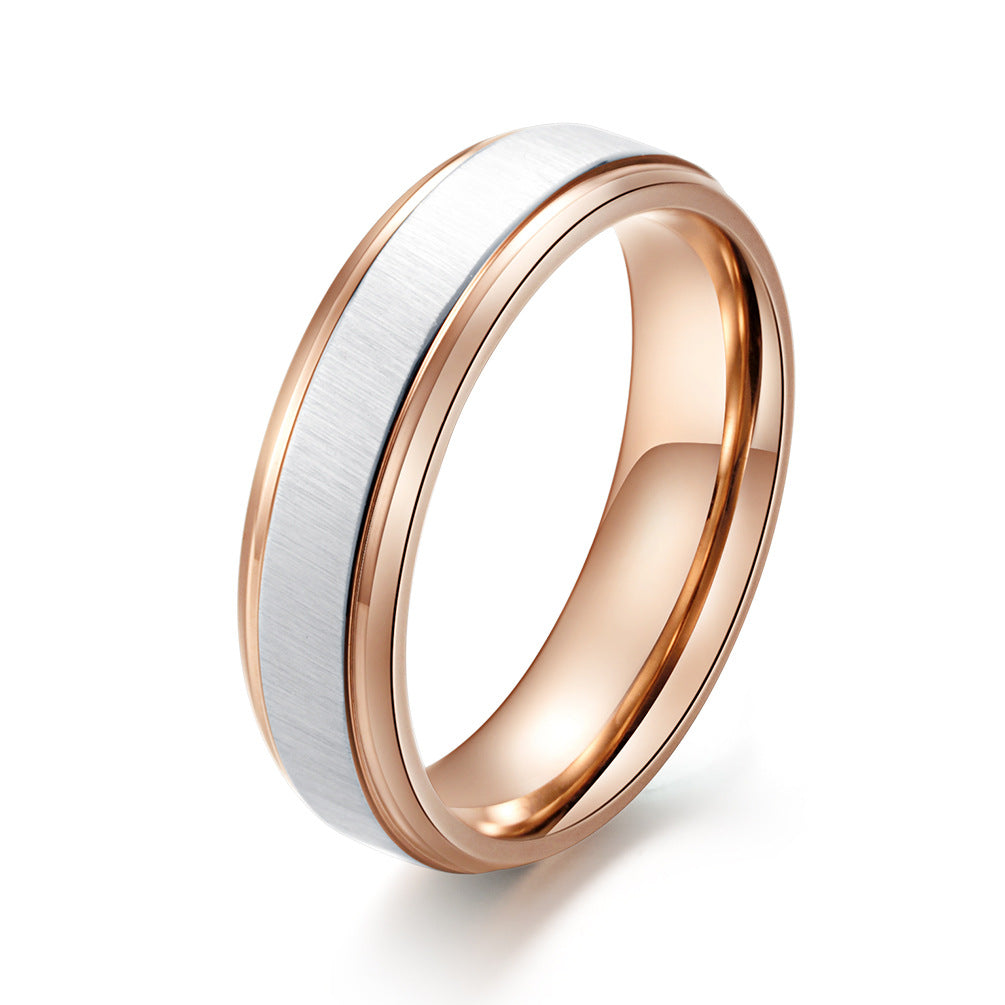 Korean Version of Rose Gold Hengsha Ring for Couples