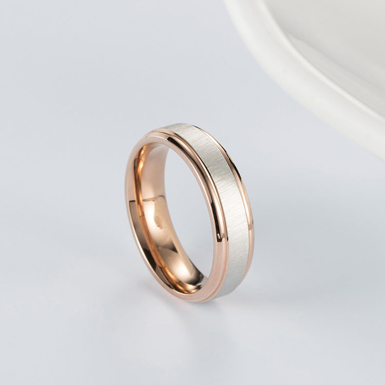 Korean Version of Rose Gold Hengsha Ring for Couples