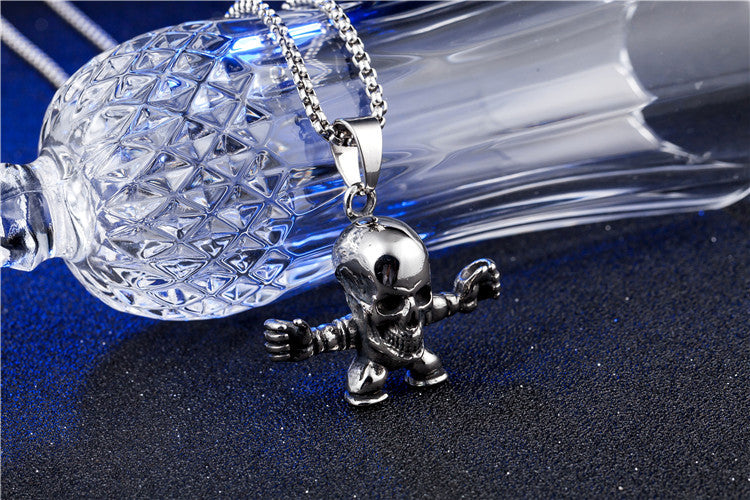 Kid Skull Titanium Steel Pendant Necklace