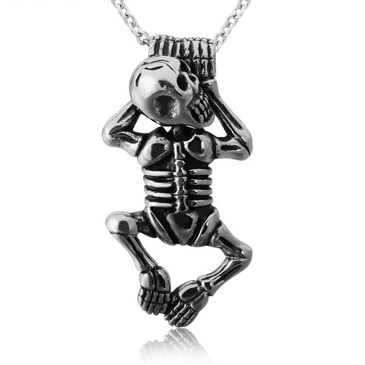 Halloween Zombie Skull Titanium Steel Necklace for Men