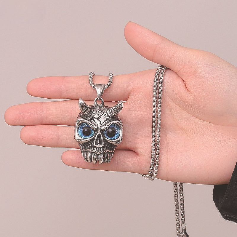Titanium Steel Necklace – Statement Gothic Skull