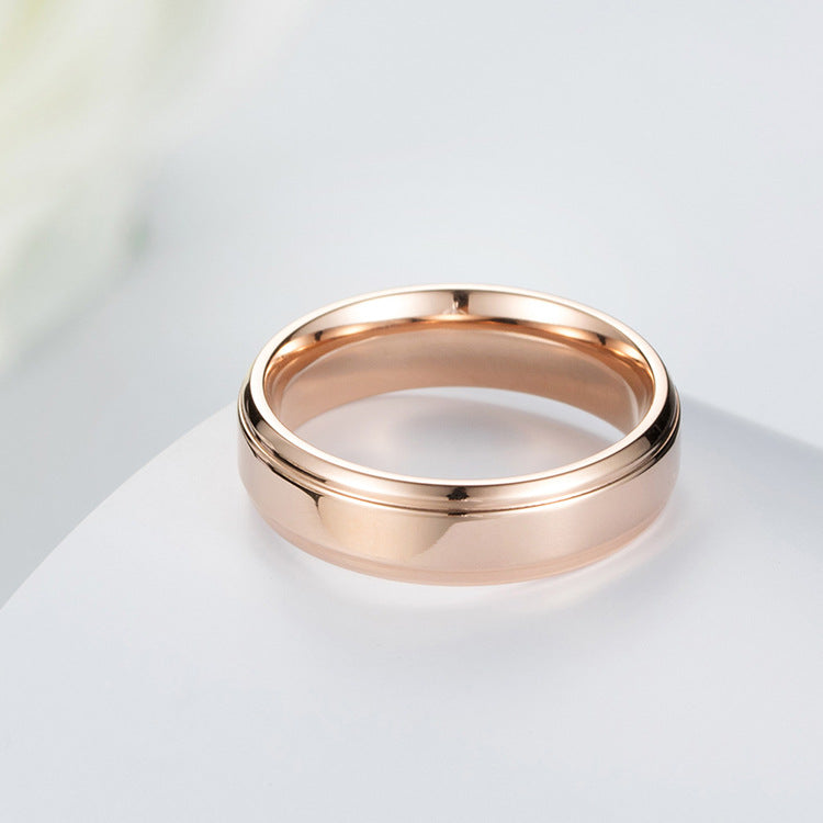 Korean Version of Rose Gold Hengsha Ring for Couples