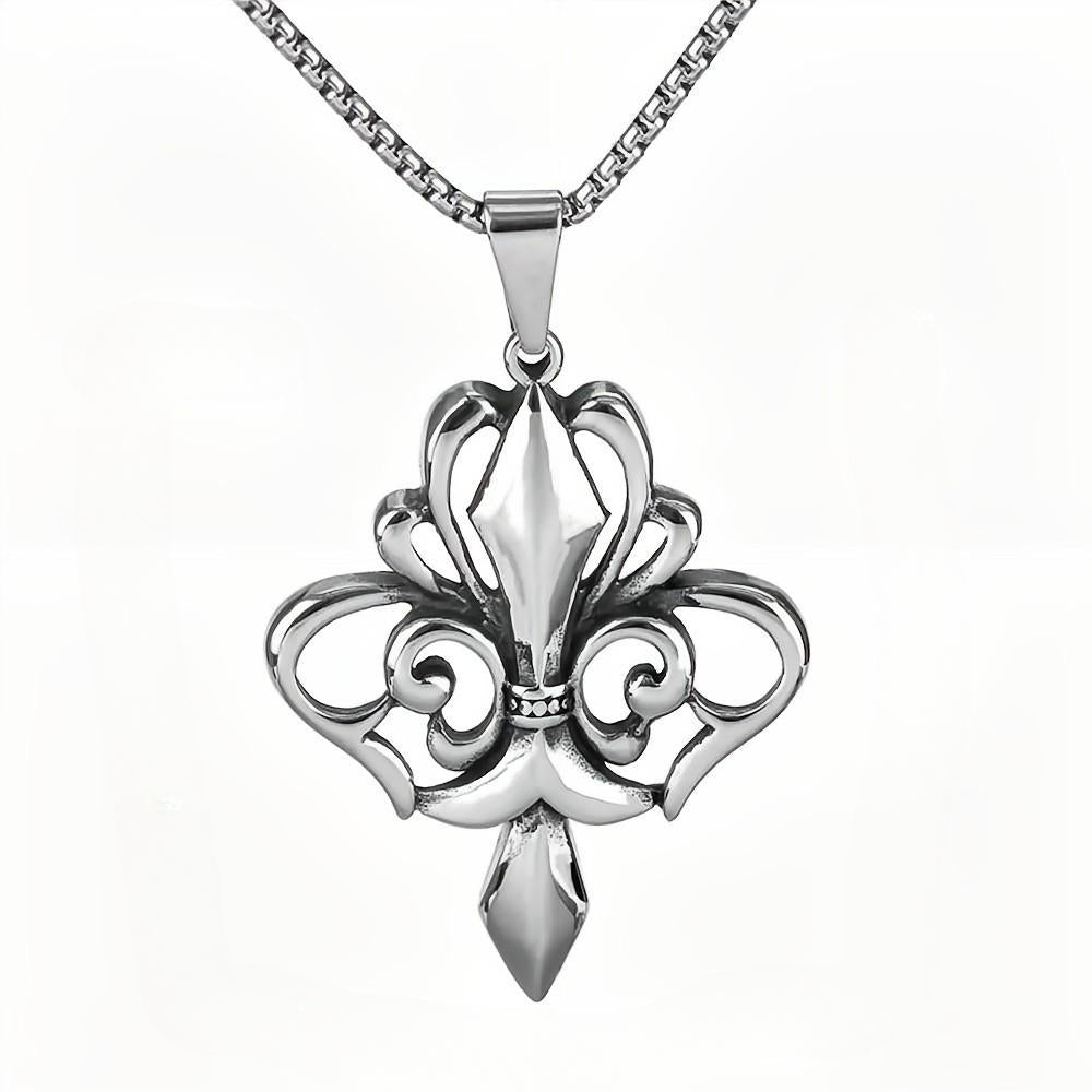 European and American Jewelry Wholesale Titanium Steel Men's Pendant Necklace Retro Hip-Hop Cross Pendant