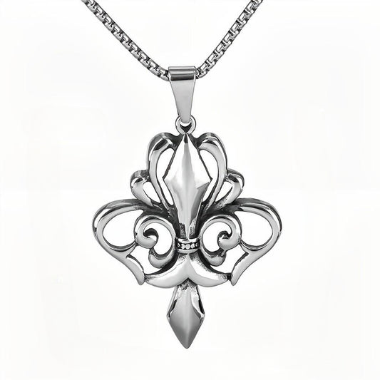 European and American Jewelry Wholesale Titanium Steel Men's Pendant Necklace Retro Hip-Hop Cross Pendant