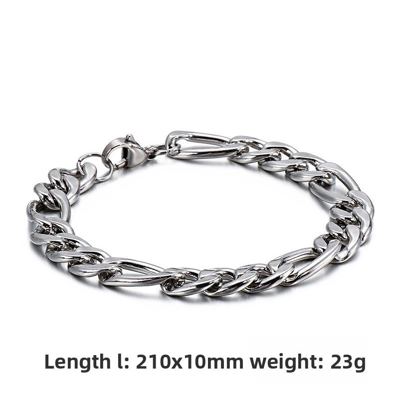 Unisex Hip-Hop Titanium Steel 3:1nk Chain Bracelet – Stainless Steel Hand
