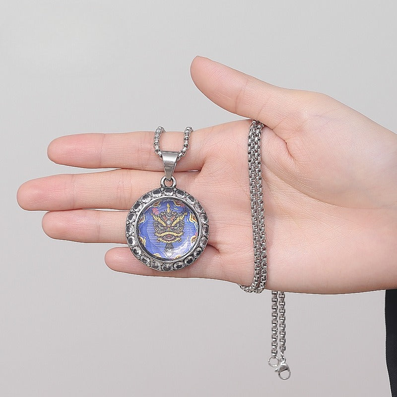 Zircon Necklace - Vintage Ethnic Lion Pendant In Titanium Steel For Everyday Wear
