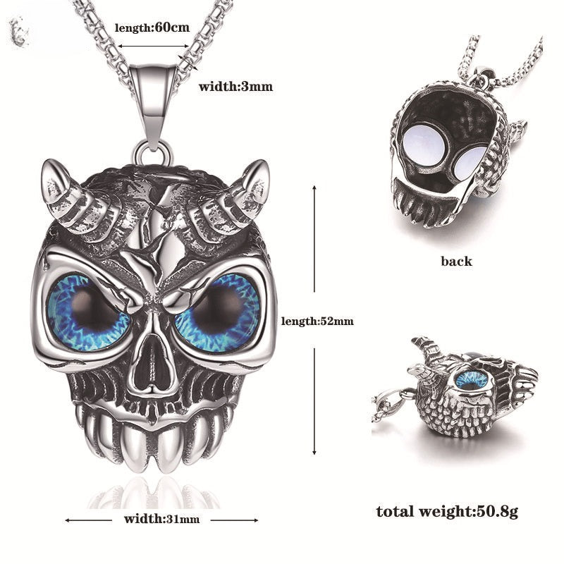 Titanium Steel Necklace – Statement Gothic Skull