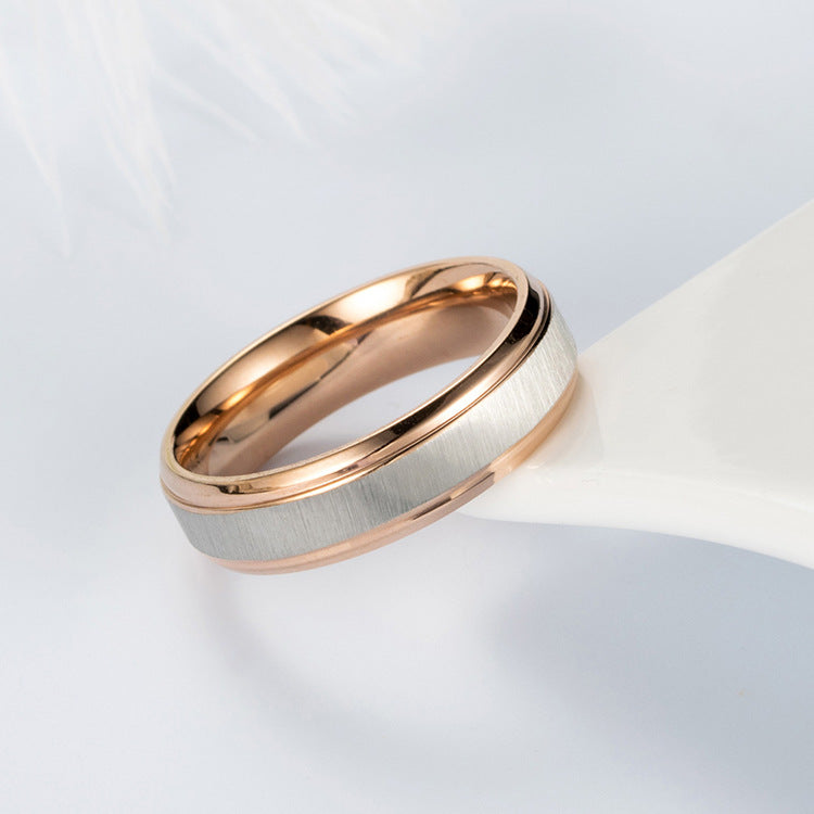 Korean Version of Rose Gold Hengsha Ring for Couples