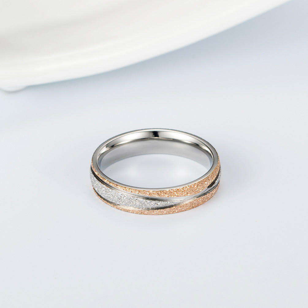 Matte Stainless Steel Couple Ring