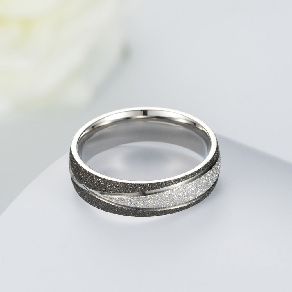 Matte Stainless Steel Couple Ring