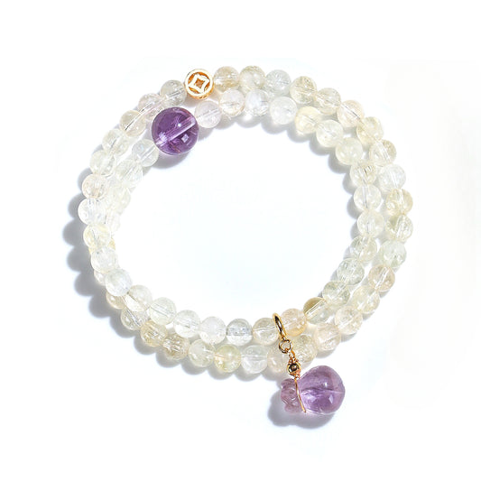 Planderful Fortune's Favor Bracelet – Elegant Natural Yellow Asai Beads
