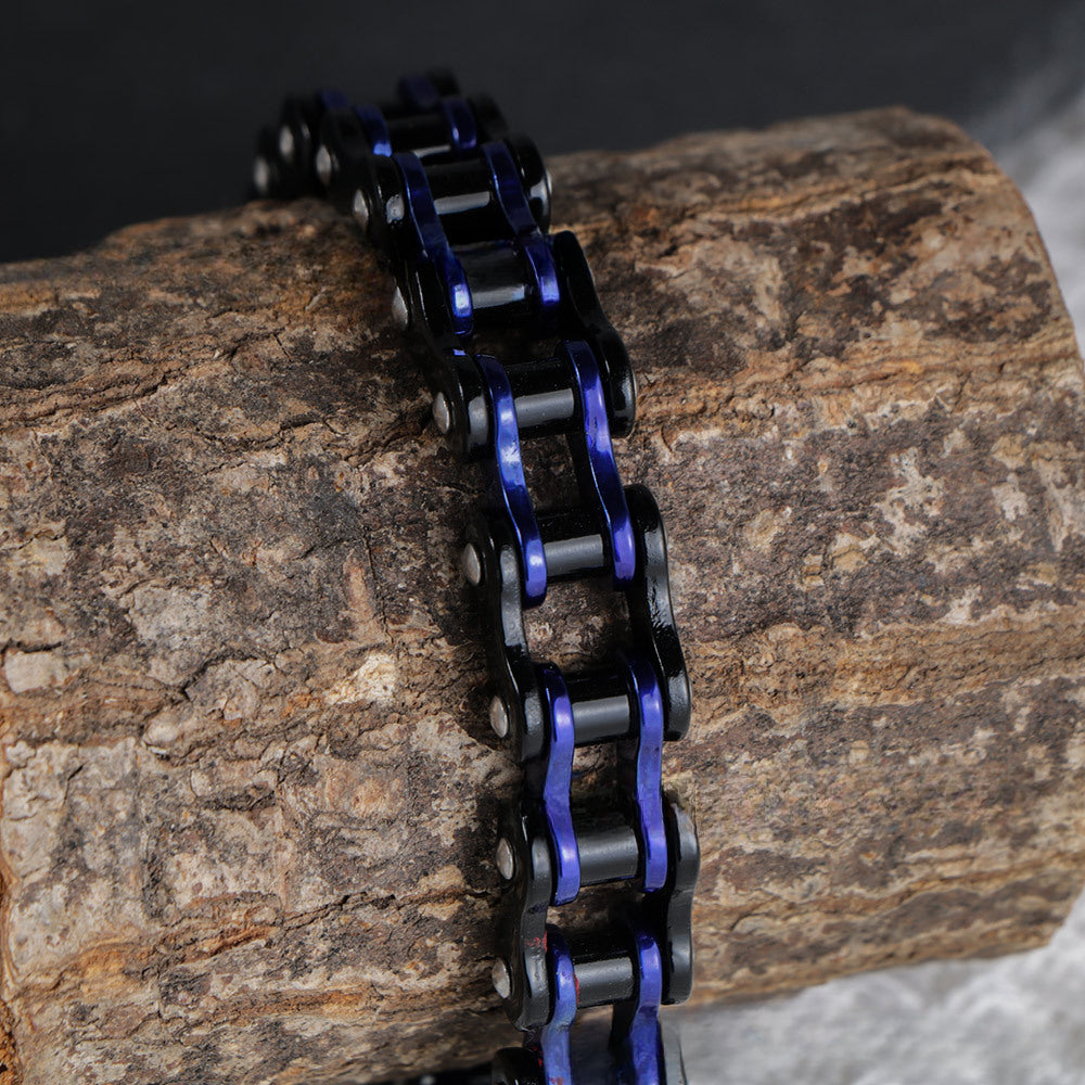 Personalized Men's Bicycle Chain Bracelet - Trendy Stainless Steel Jewelry for the Modern Man