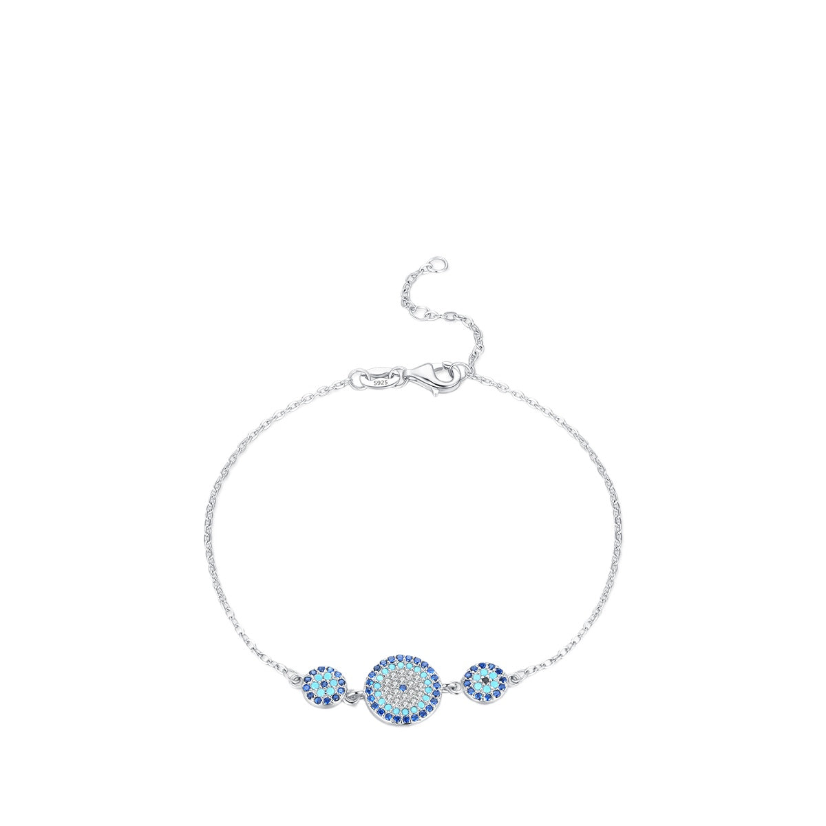 925 Sterling Silver Eye Zircon Bracelet