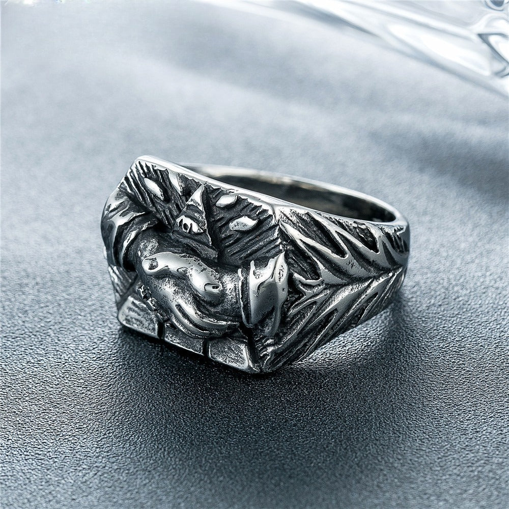 Planderful Masonic Triangle Eye Ring Unisex Steel Jewelry For Protection And Cooperation