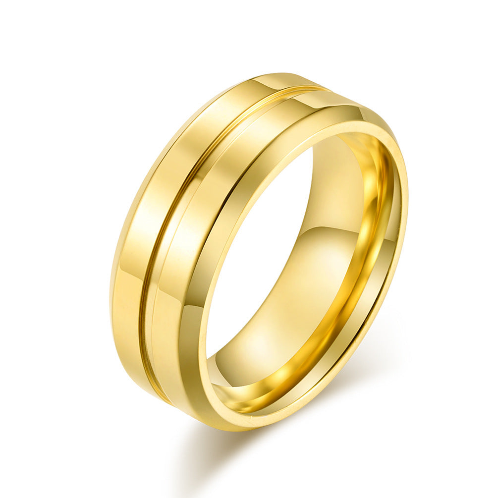 Titanium Steel Men's Ring - European American Fashion Jewelry