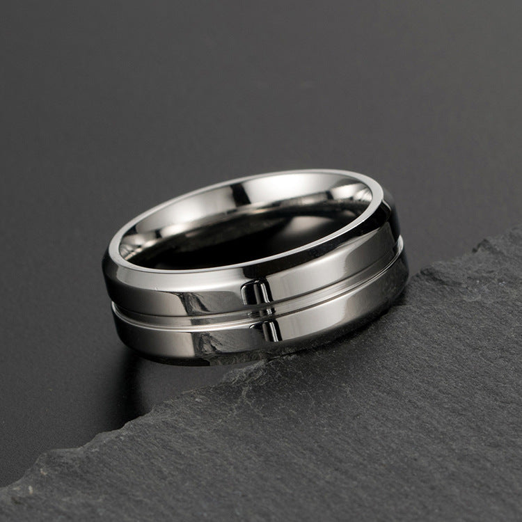 Titanium Steel Men's Ring - European American Fashion Jewelry