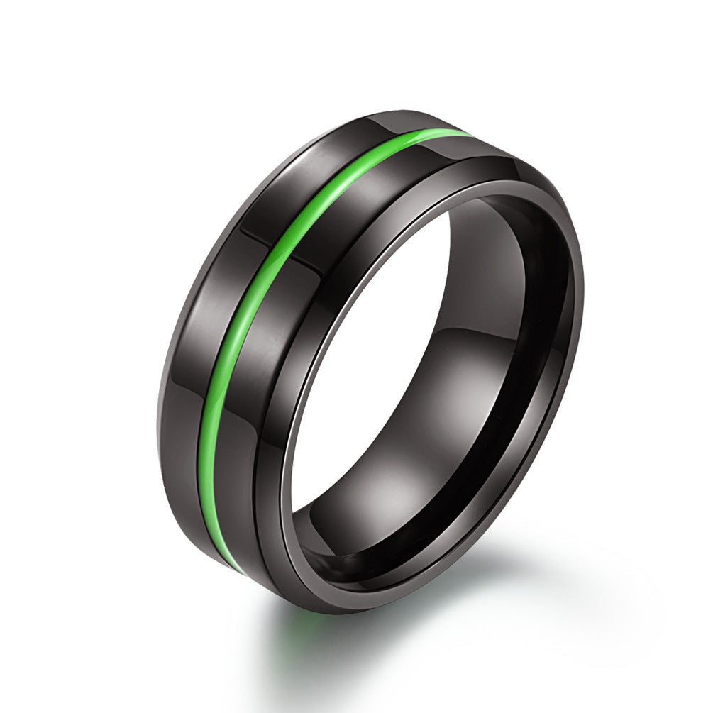 Stainless Steel Two-Color Ring – Men's – Epoxy