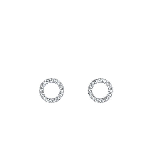 Sweet Korean Style Sterling Silver Earrings with Micro-inlaid Zircon
