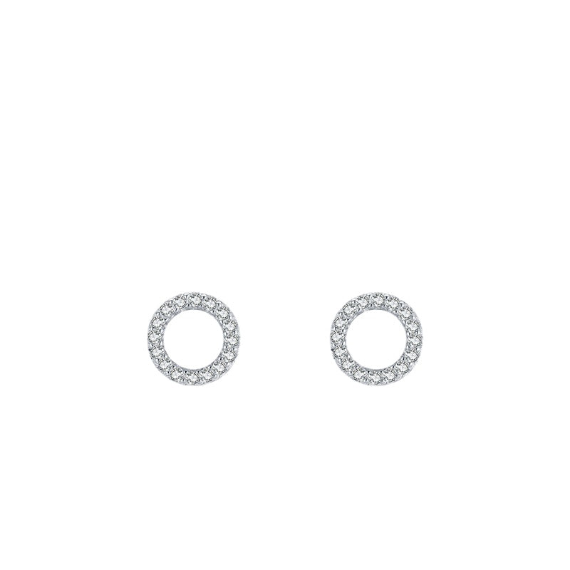 Sweet Korean Style Sterling Silver Earrings with Micro-inlaid Zircon
