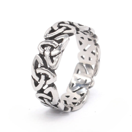 Planderful Steel Viking Celtic Ring For Men And Unisex Retro Protection Statement Size 7 To 12