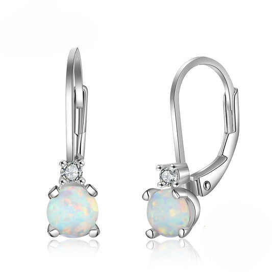 Planderful Jewelry Opal Hoop Earrings Sterling Silver S925 Everyday Genie Collection