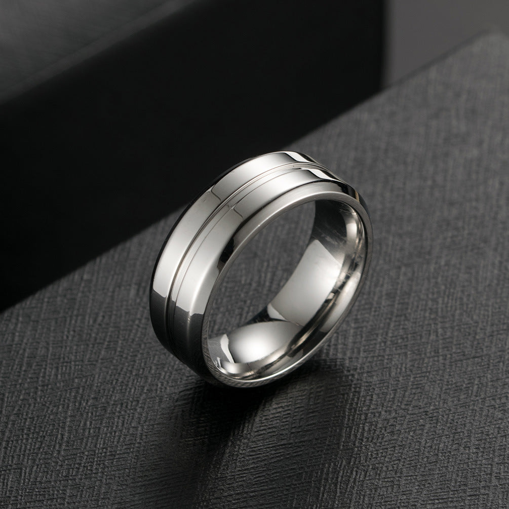 Electric Order Lines Simple Mirror Men's Ring - Minimalist Trendy Accessory