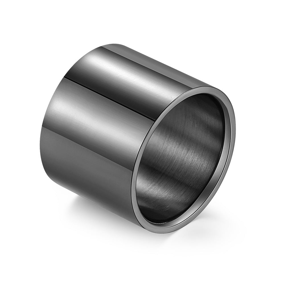 European and American Titanium Steel Long Barrel Finger Wrench Ring