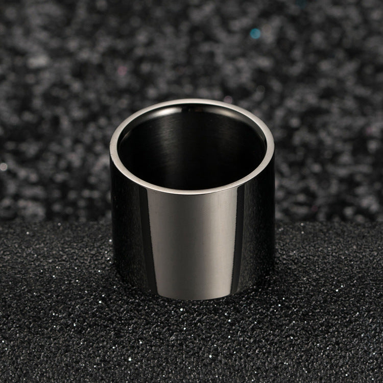 European and American Titanium Steel Long Barrel Finger Wrench Ring