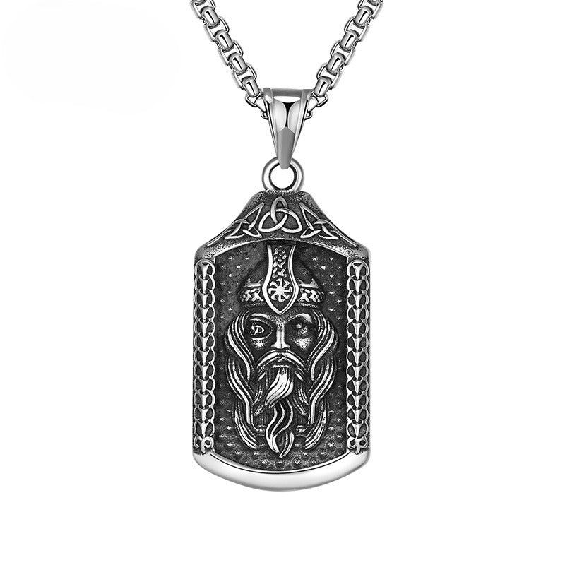 Stainless Steel Necklace – Minimalist Odin Logo Pendant