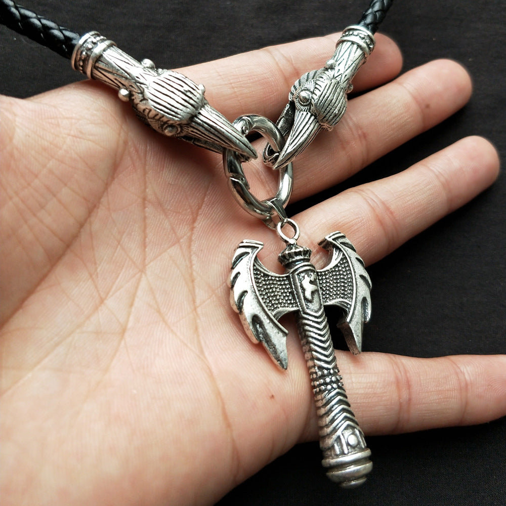 Norse Legacy Viking Battle Axe Pendant Necklace for Men