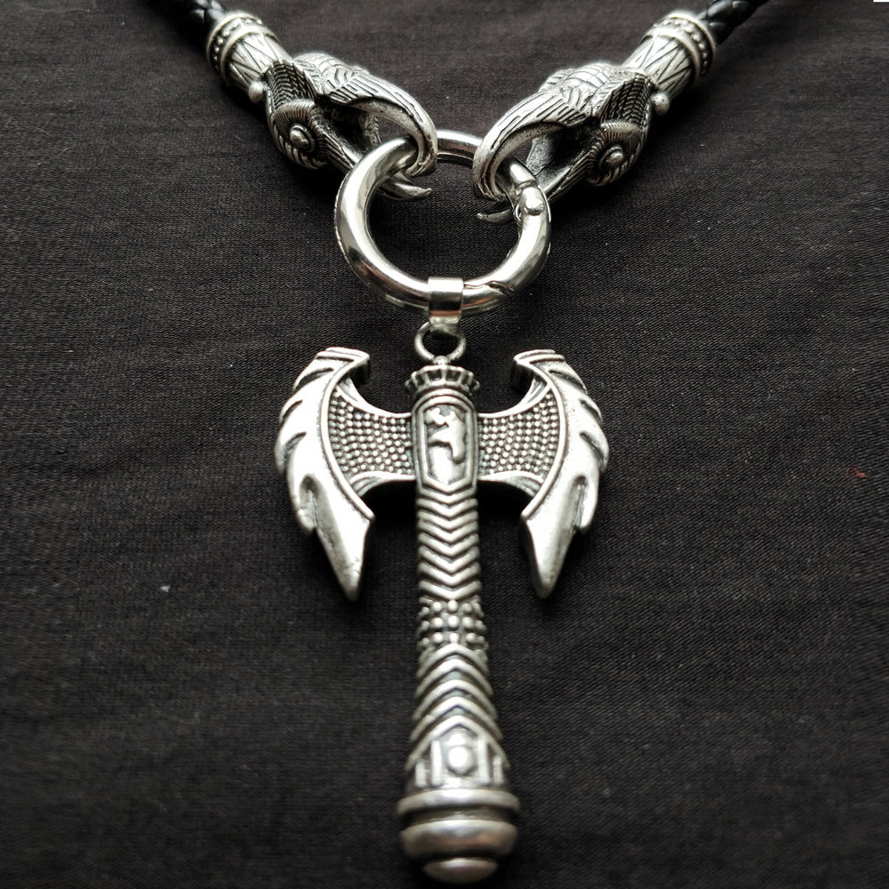 Norse Legacy Viking Battle Axe Pendant Necklace for Men