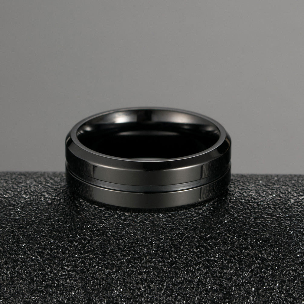 Electric Order Lines Simple Mirror Men's Ring - Minimalist Trendy Accessory