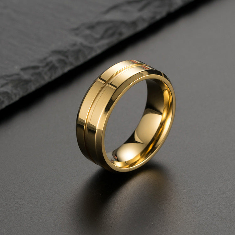 Titanium Steel Men's Ring - European American Fashion Jewelry