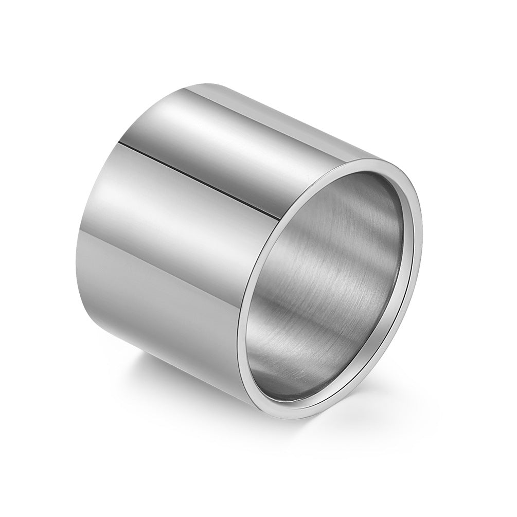 European and American Titanium Steel Long Barrel Finger Wrench Ring