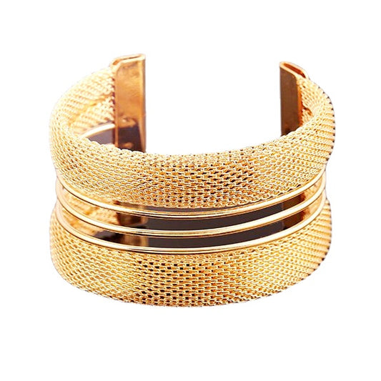 Nightclub Exaggerated Wire Braided Open Bracelet - Vienna Verve