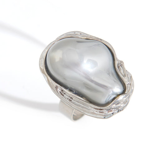 Baroque Imitation Pearl Ring By Planderful Vienna Verve Geometric Statement Jewelry For Women