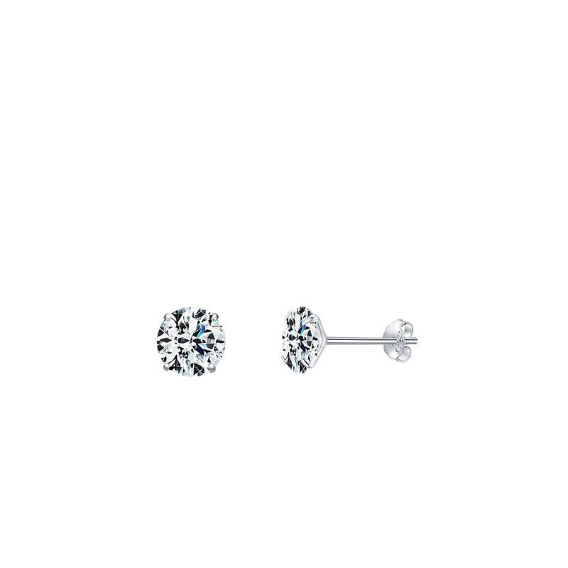 925 Sterling Silver Sparkling Zircon Stud Earrings