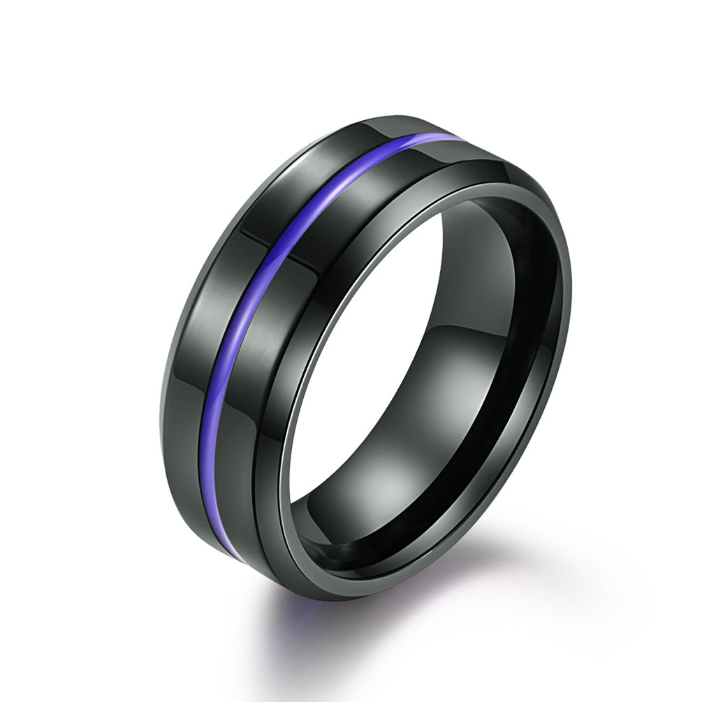 Stainless Steel Two-Color Ring – Men's – Epoxy