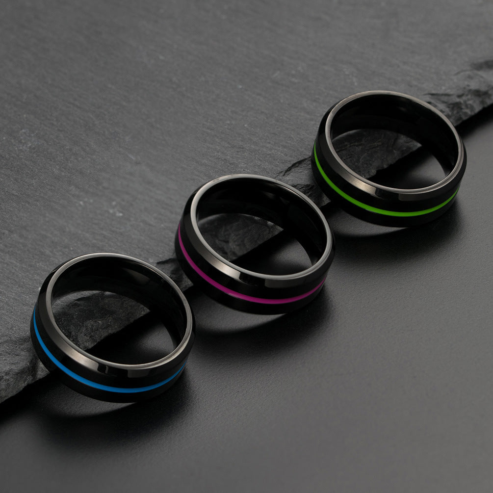 Stainless Steel Two-Color Ring – Men's – Epoxy