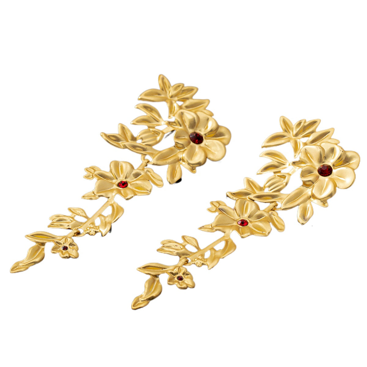 Planderful Vienna Verve Earrings – Retro Fashion Long Flower Design