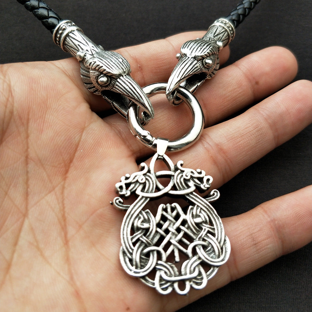 Norse Legacy Dragon Pendant Necklace - Stylish Viking Amulet for Men