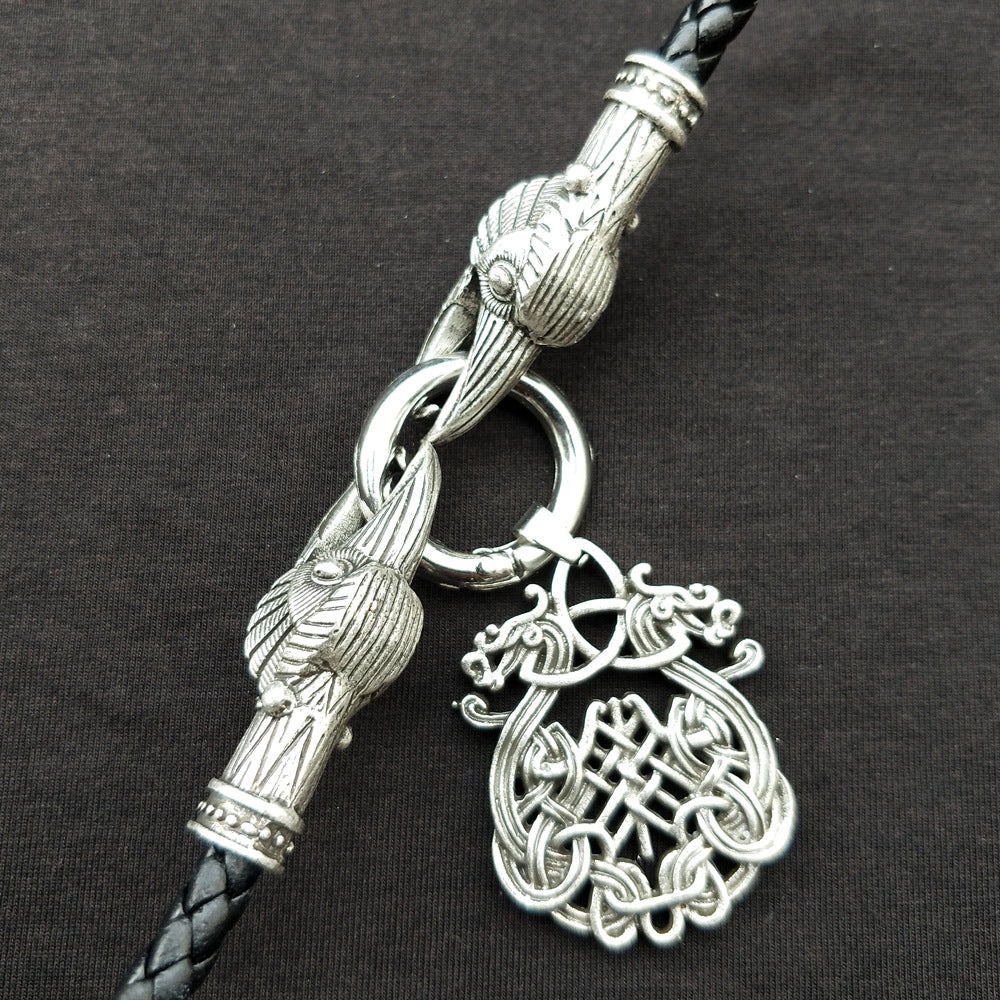 Norse Legacy Dragon Pendant Necklace - Stylish Viking Amulet for Men