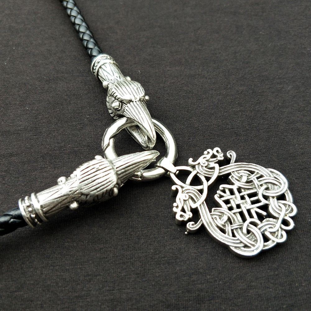 Norse Legacy Dragon Pendant Necklace - Stylish Viking Amulet for Men
