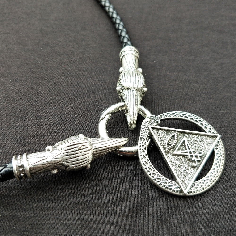 Viking-inspired Serpent Amulet Necklace for Men
