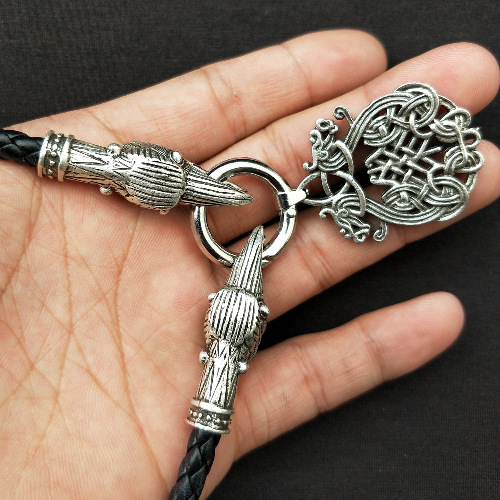 Norse Legacy Dragon Pendant Necklace - Stylish Viking Amulet for Men