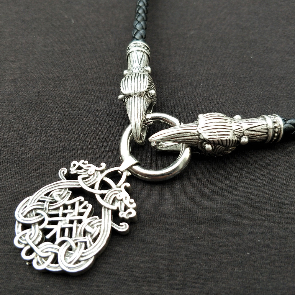 Norse Legacy Dragon Pendant Necklace - Stylish Viking Amulet for Men